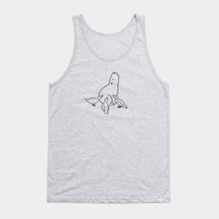 Capybara chilling with Ducks in dark ink Tank Top